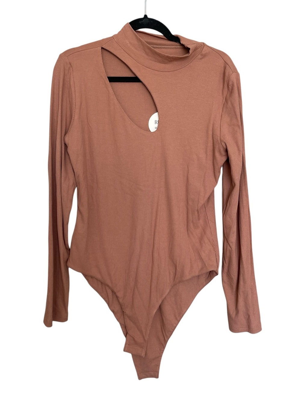 REVOLVE Ribbed Cutout Mock Neck Long Sleeve Bodysuit - Rust